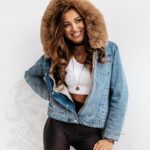 Kurtka jeansowa dwustronna z Czaszką TheOne niebieska