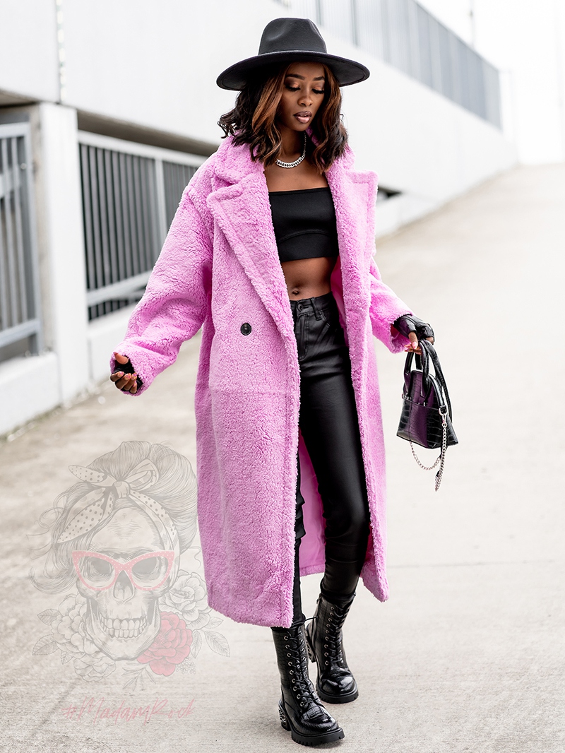 Płaszcz z misia Teddys różowy