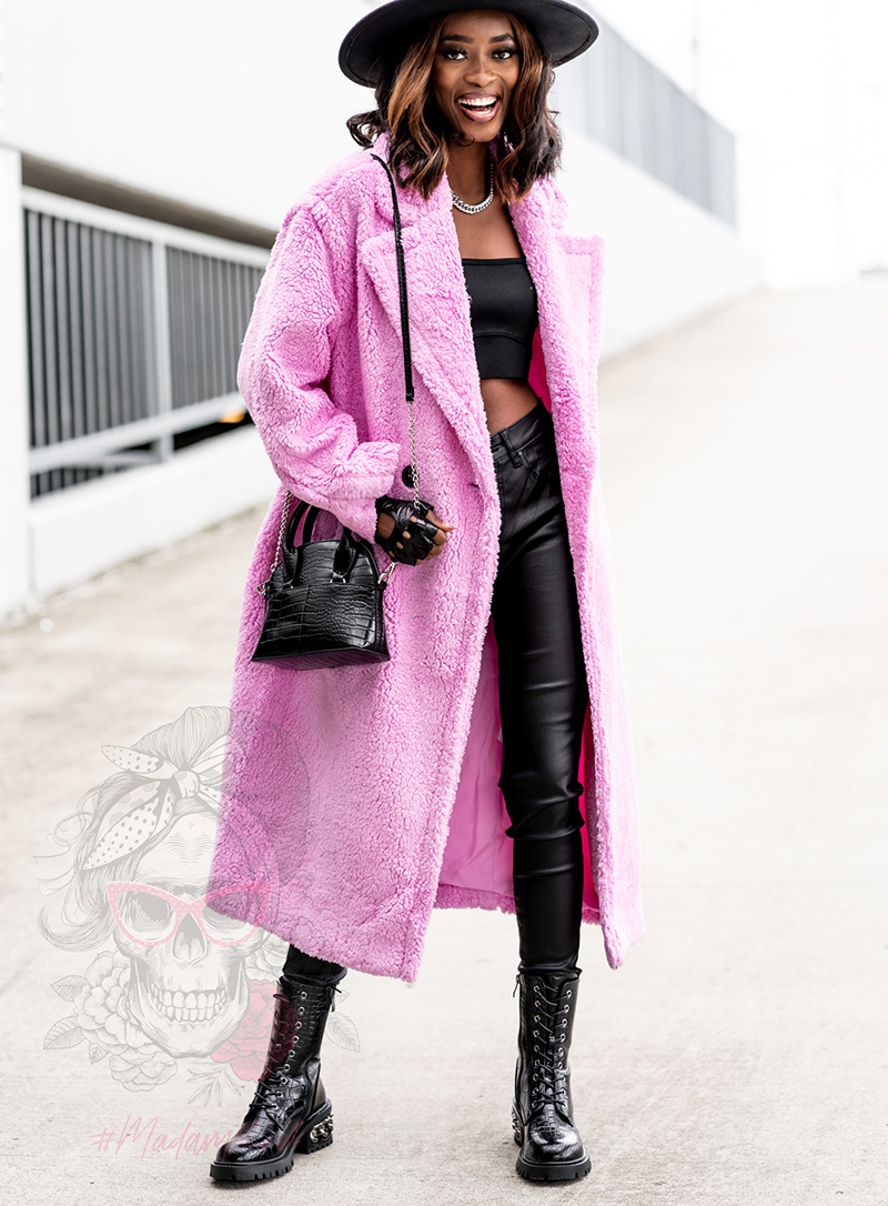 Płaszcz z misia Teddys różowy