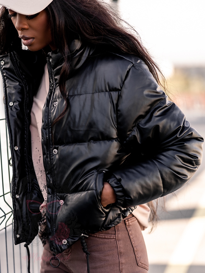 Kurtka bomberka skórzana Roksi II czarna