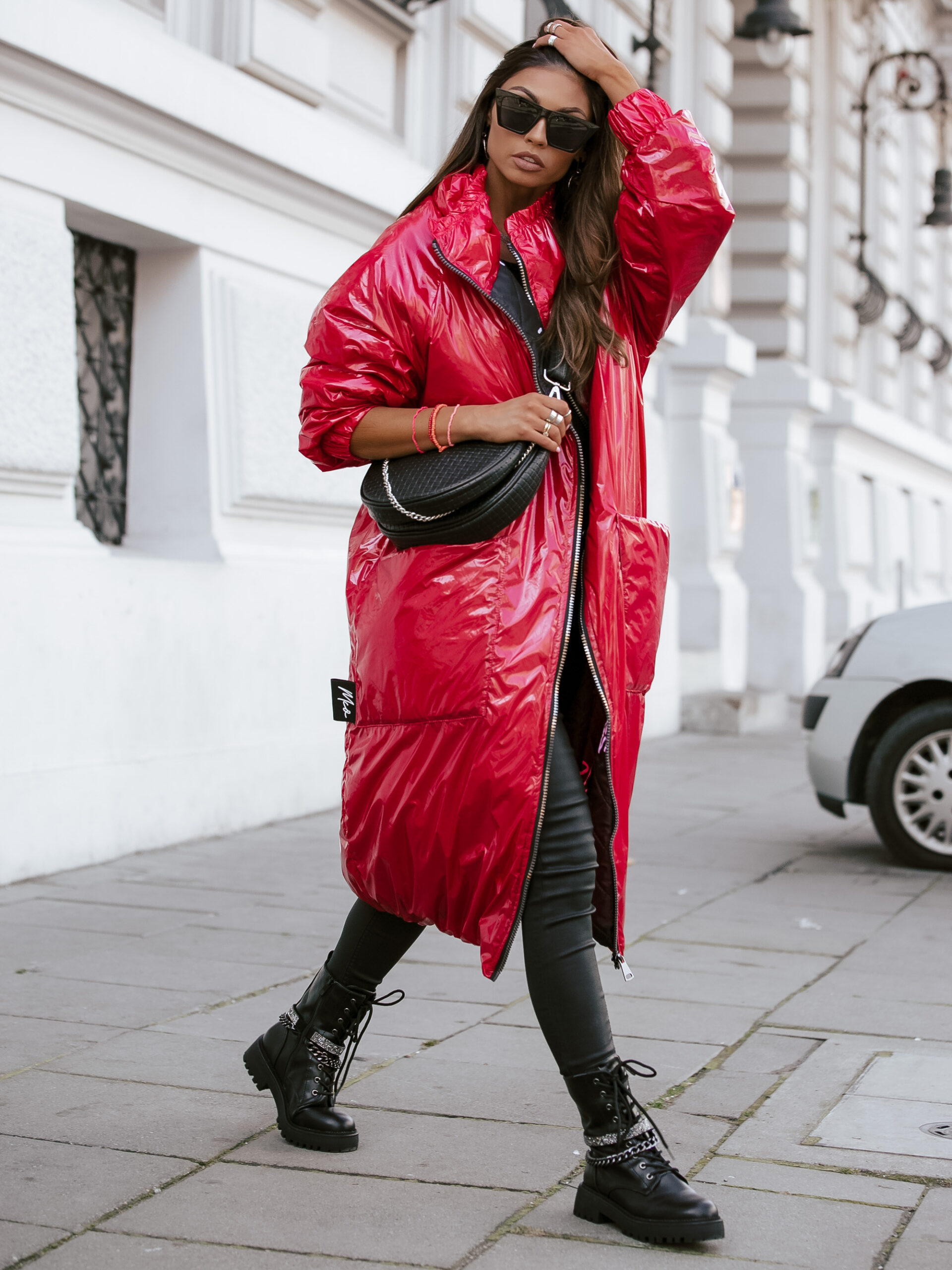 Płaszcz lakierowany Citix czerwony