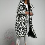 Płaszcz z misia MC Teds biały w cętki