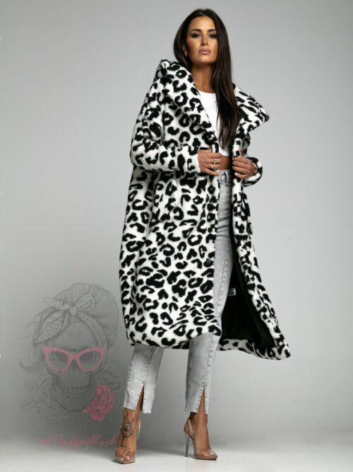 Płaszcz z misia MC Teds biały w cętki