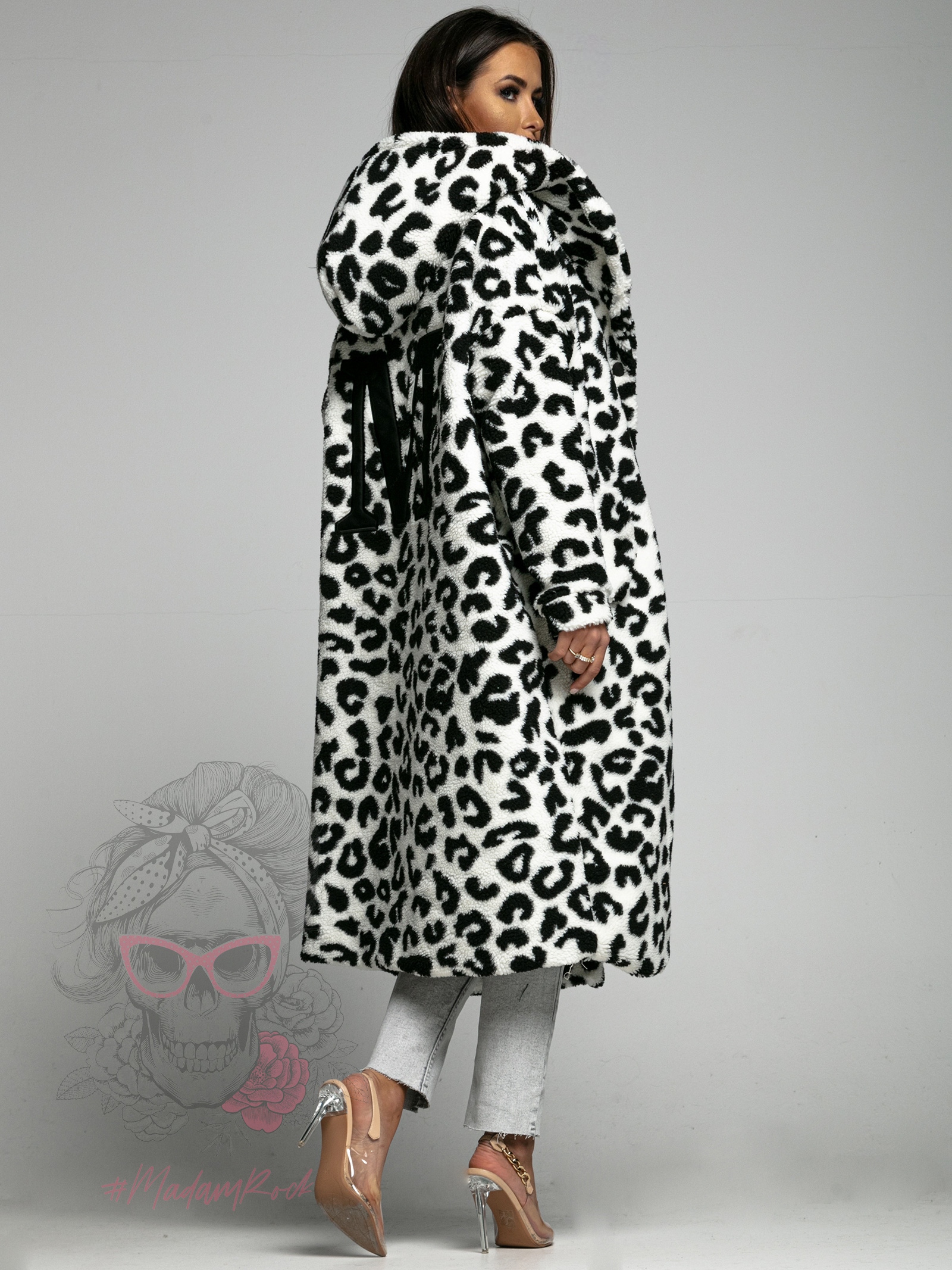 Płaszcz z misia MC Teds biały w cętki Płaszcz z misia MC Teds biały w cętki