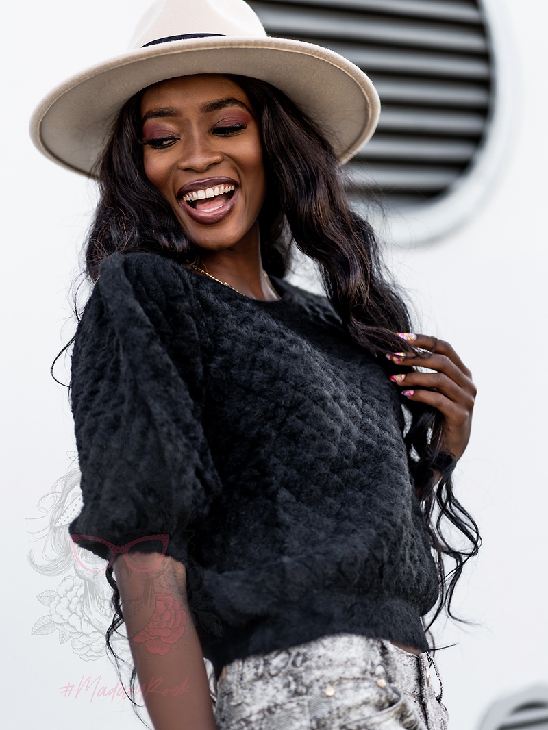 Sweter moherowy Smooth czarny