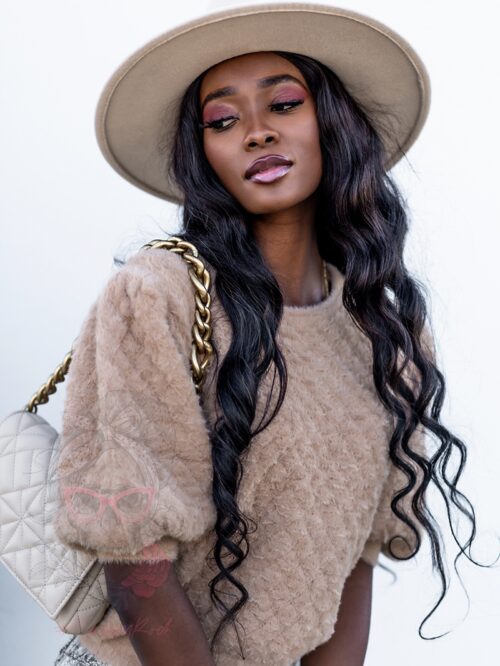 Sweter moherowy Smooth karmelowy