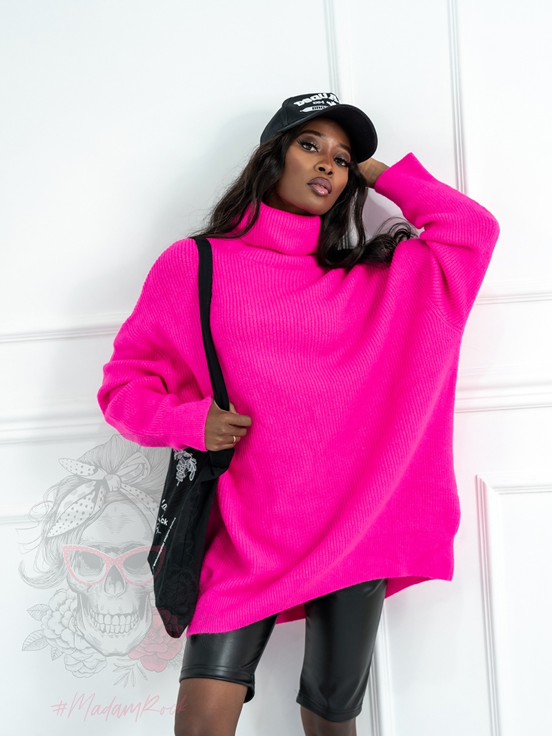 Sweter Haat neonowy różowy