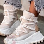 Sneakersy z kożuszkiem Madam Abrigo beżowe