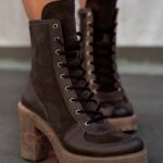 Botki skórzane Madam Salla brązowe