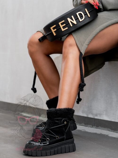 Botki z kożuszkiem Madam ItaLapi czarne