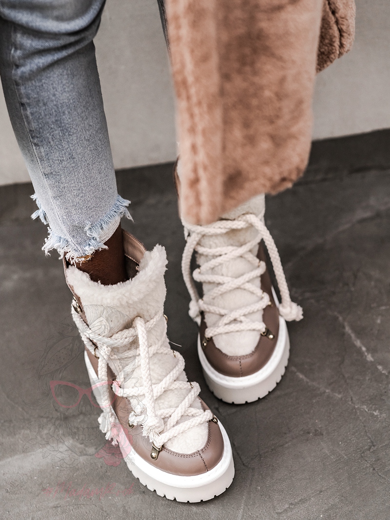 Śniegowce z kożuszkiem Aries Rock brązowe Śniegowce z kożuszkiem Aries Rock brązowe