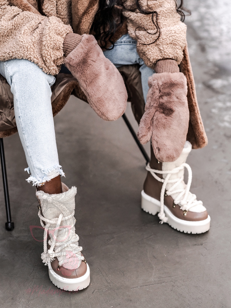 Śniegowce z kożuszkiem Aries Rock brązowe Śniegowce z kożuszkiem Aries Rock brązowe