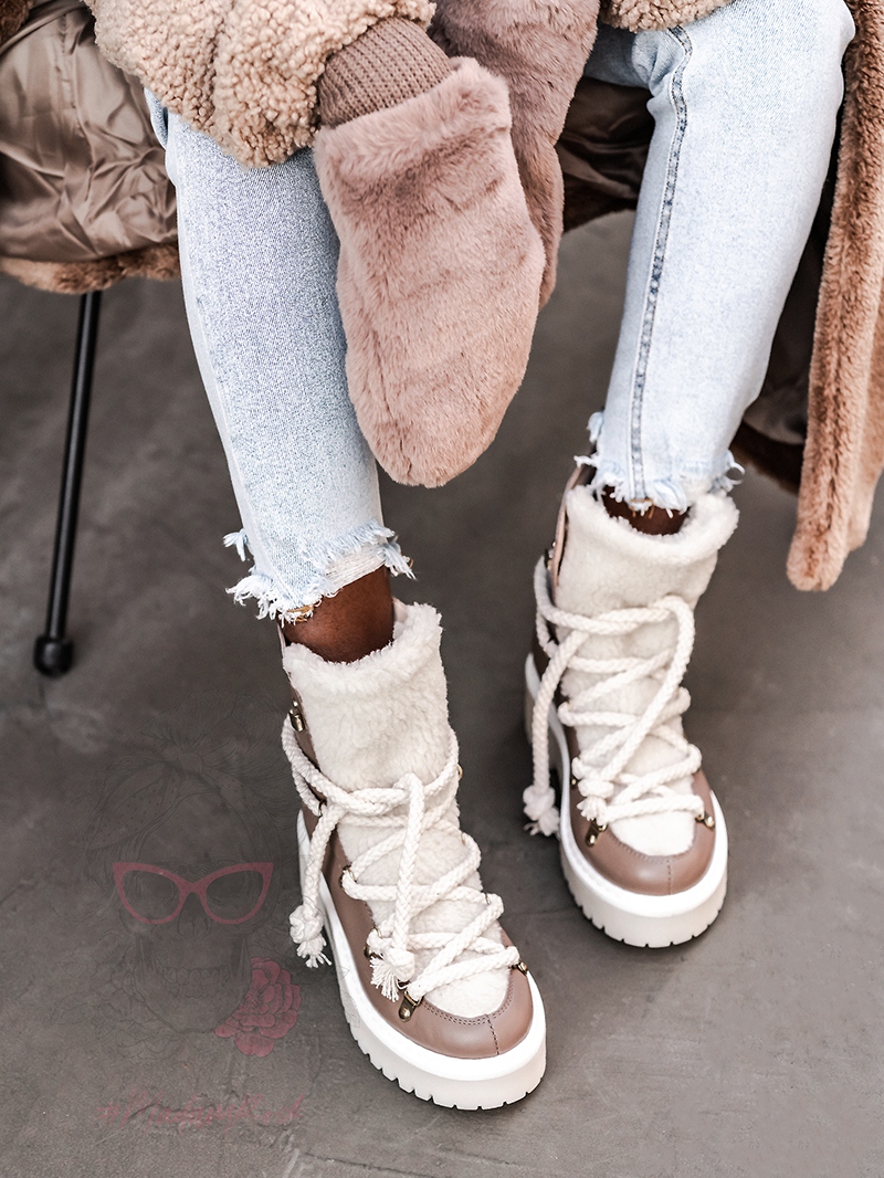 Śniegowce z kożuszkiem Aries Rock brązowe Śniegowce z kożuszkiem Aries Rock brązowe