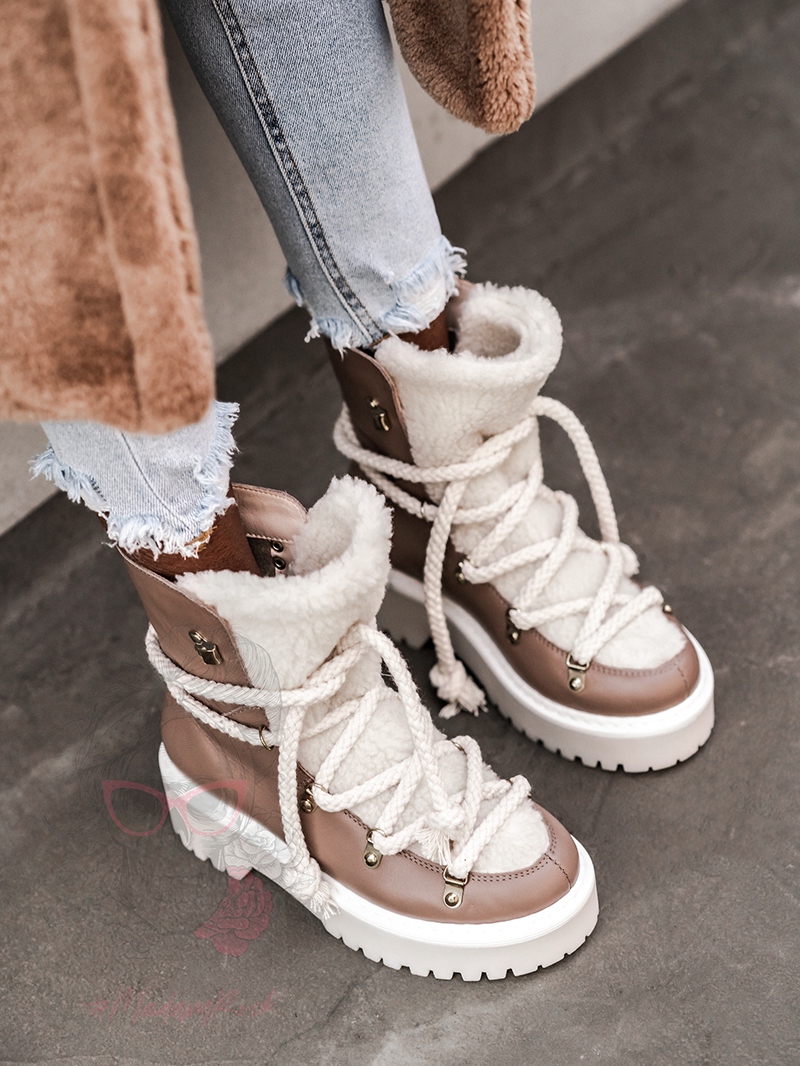 Śniegowce z kożuszkiem Aries Rock brązowe Śniegowce z kożuszkiem Aries Rock brązowe