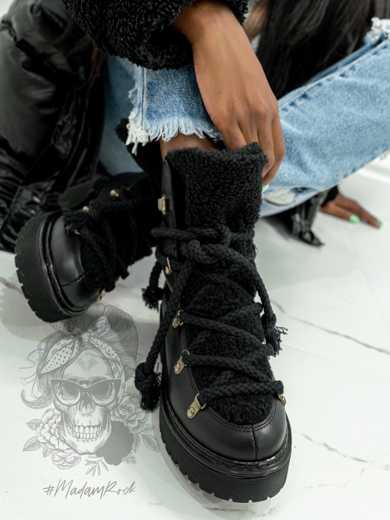 Śniegowce z kożuszkiem Aries Rock czarne Śniegowce z kożuszkiem Aries Rock czarne