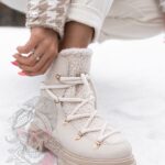 Śniegowce z kożuszkiem Aries Rock II beżowe