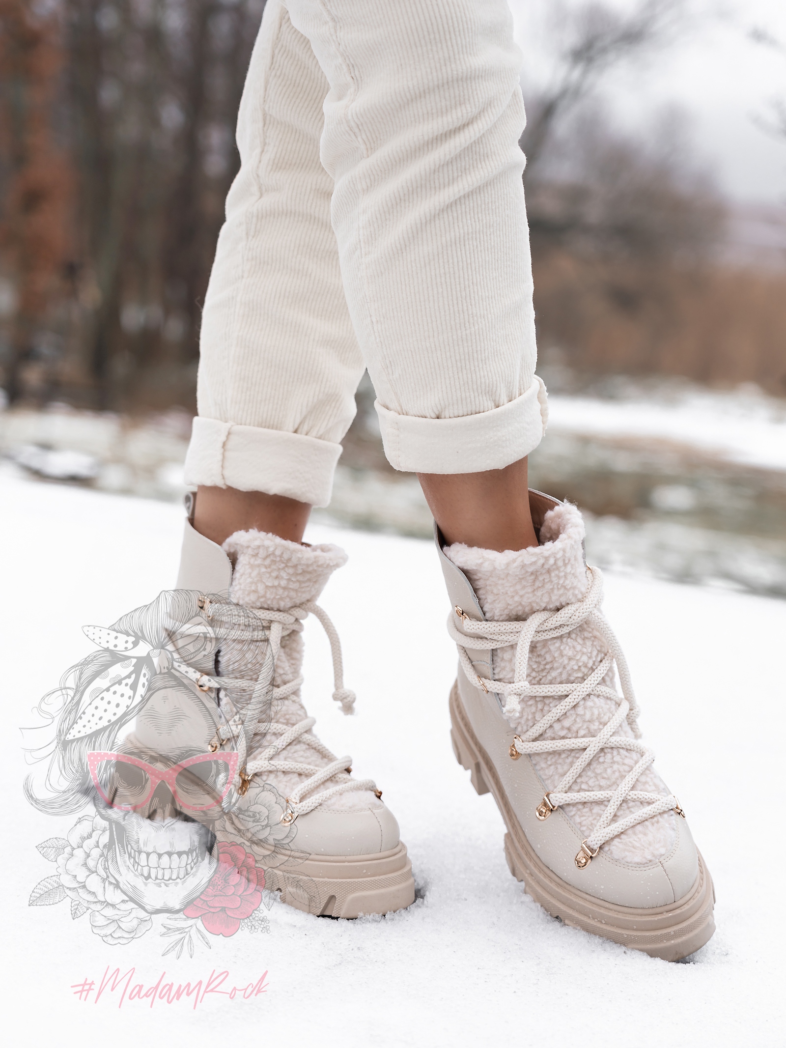 Śniegowce z kożuszkiem Aries Rock II beżowe Śniegowce z kożuszkiem Aries Rock II beżowe