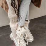 Śniegowce z kożuszkiem Aries Rock beżowe