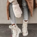 Śniegowce z kożuszkiem Aries Rock beżowe