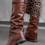 Kozaki koturny Modino Rock karmelowe