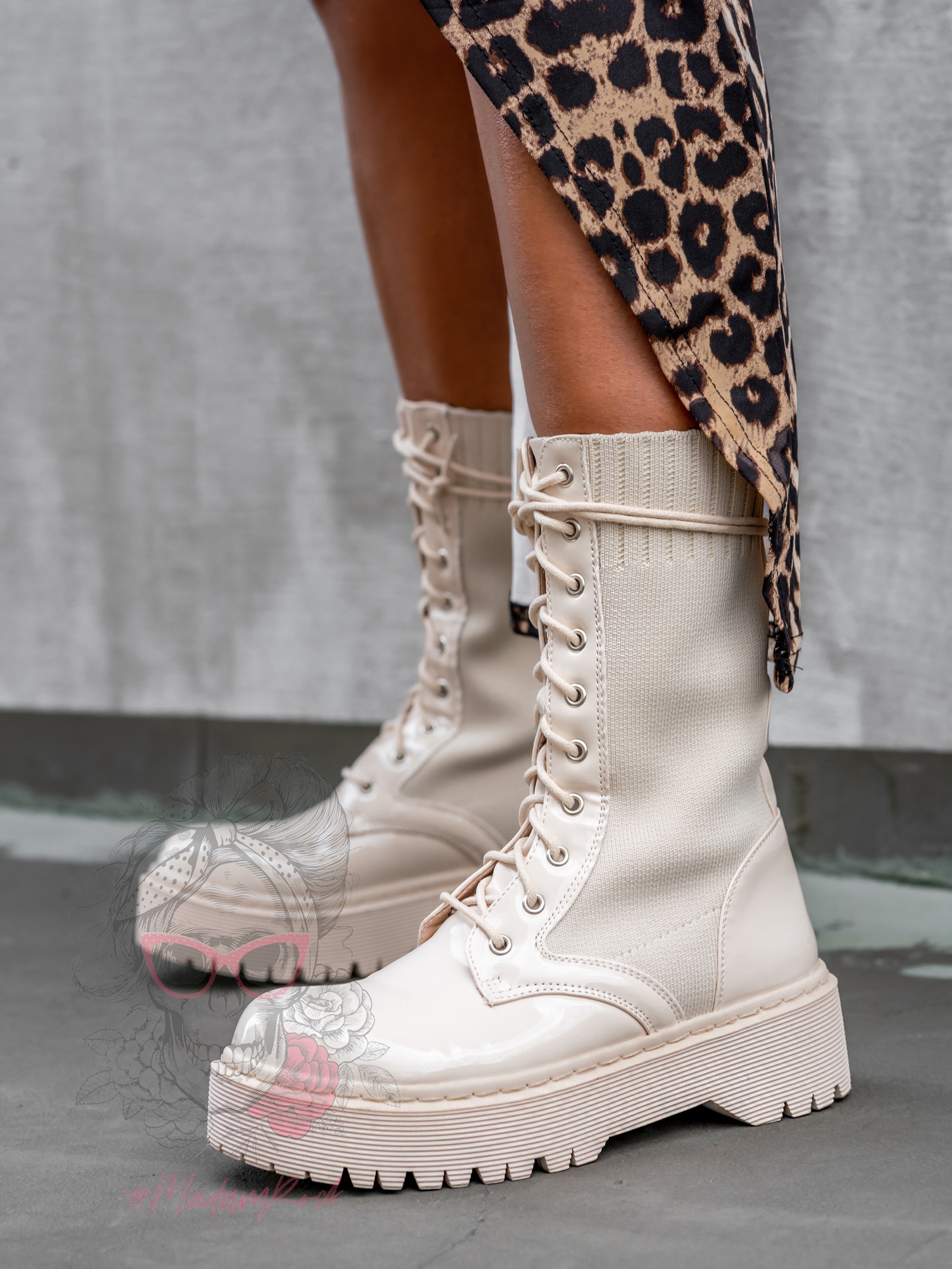 Botki skarpety Soket Rock beżowe