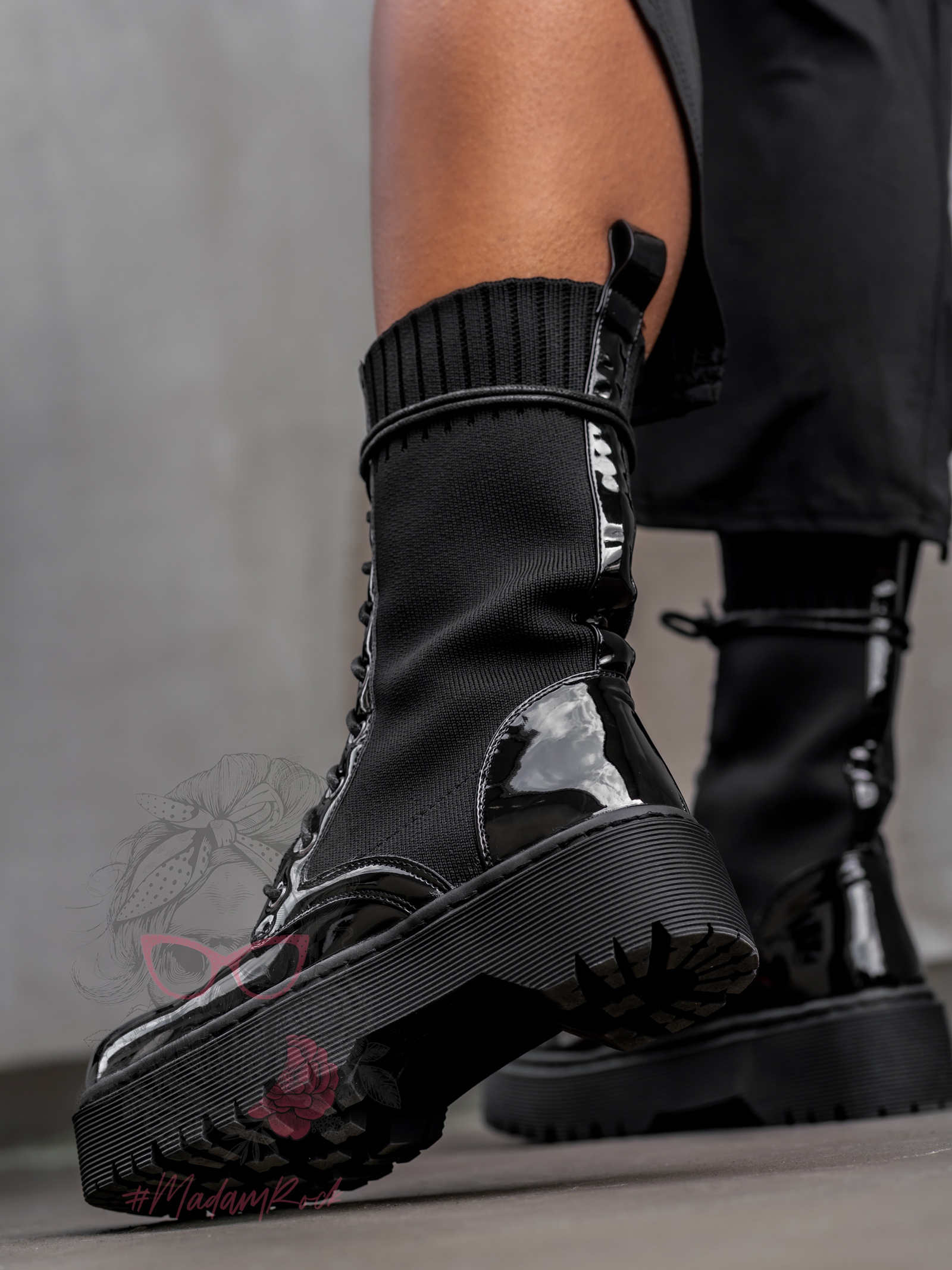 Botki skarpety Soket Rock czarne