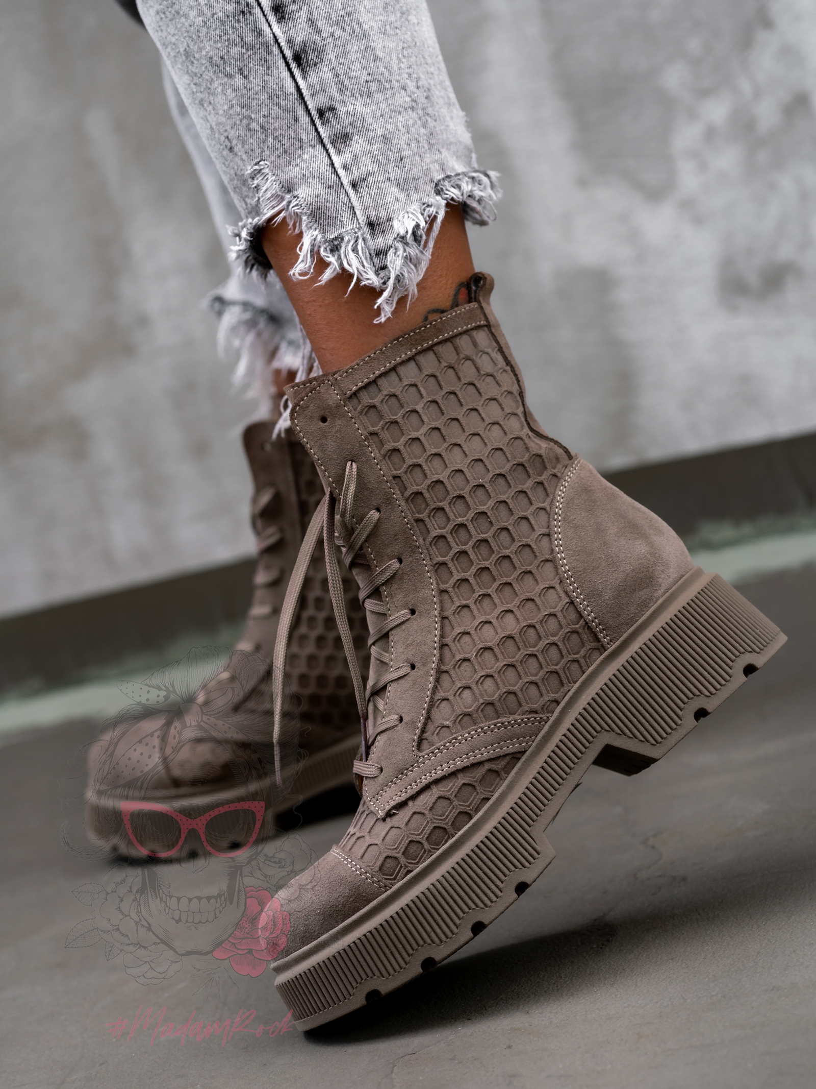 Workery skórzane Madam Comb ziemiste