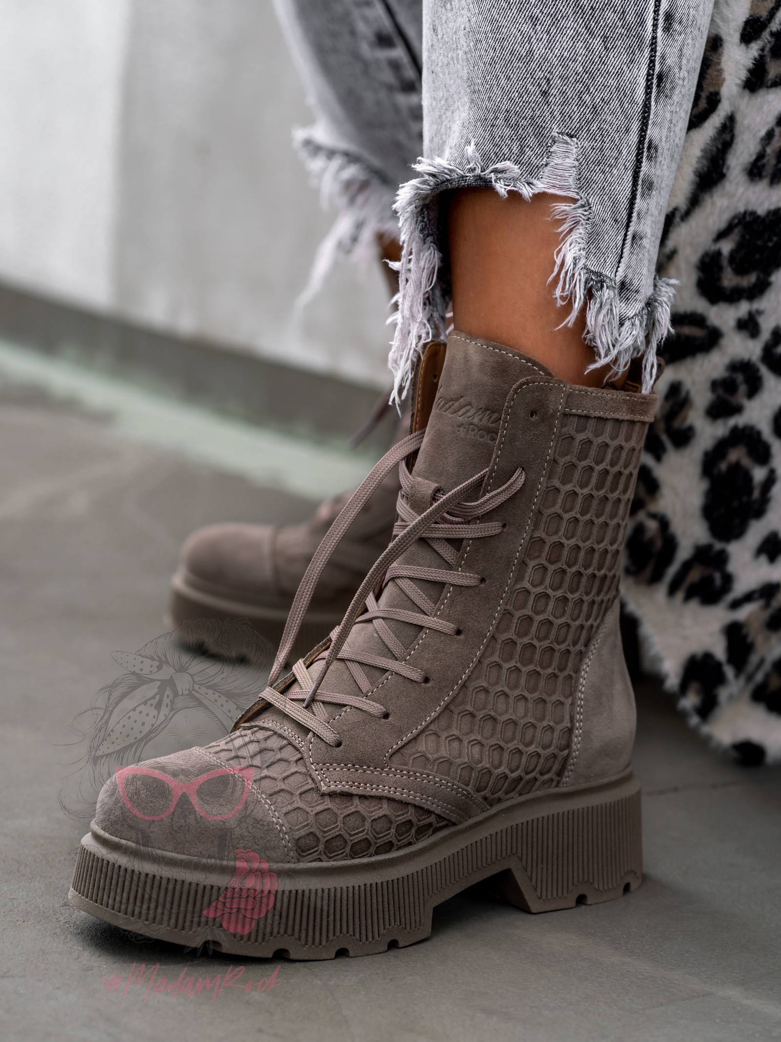 Workery skórzane Madam Comb ziemiste