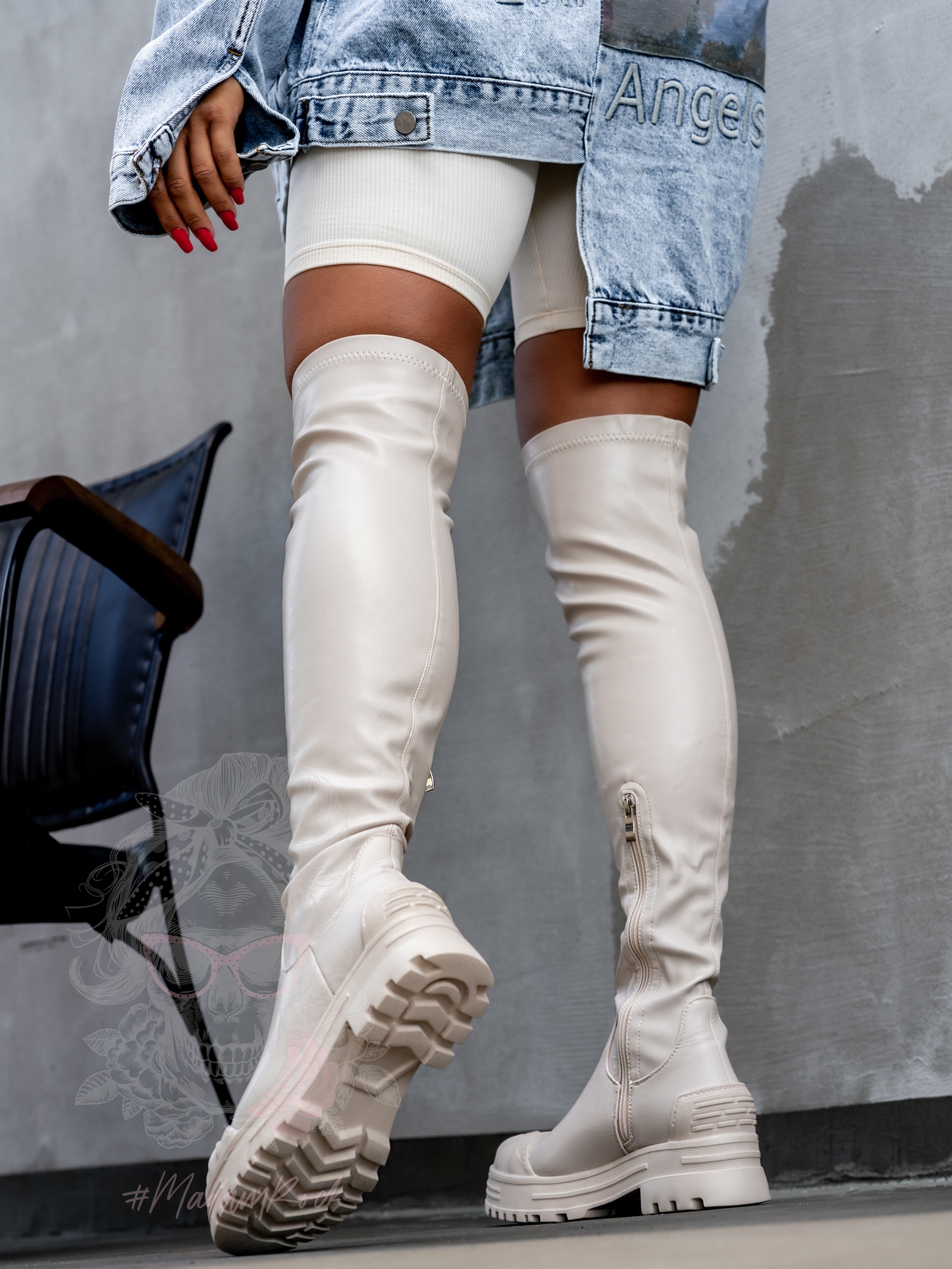 Kozaki za kolano Rock OverBig beżowe Kozaki za kolano Rock OverBig beżowe