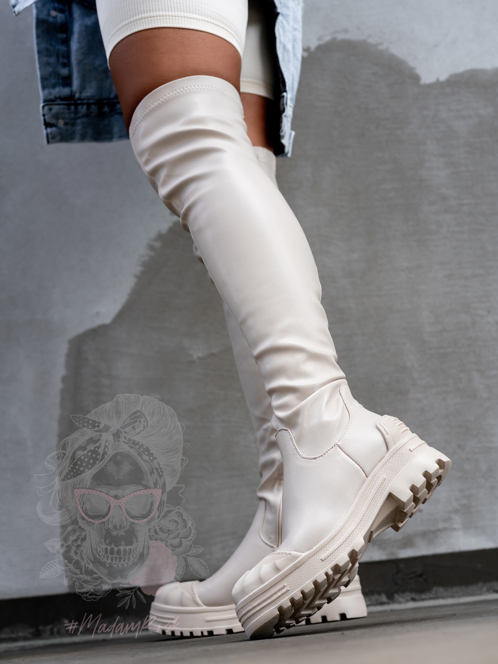 Kozaki za kolano Rock OverBig beżowe Kozaki za kolano Rock OverBig beżowe