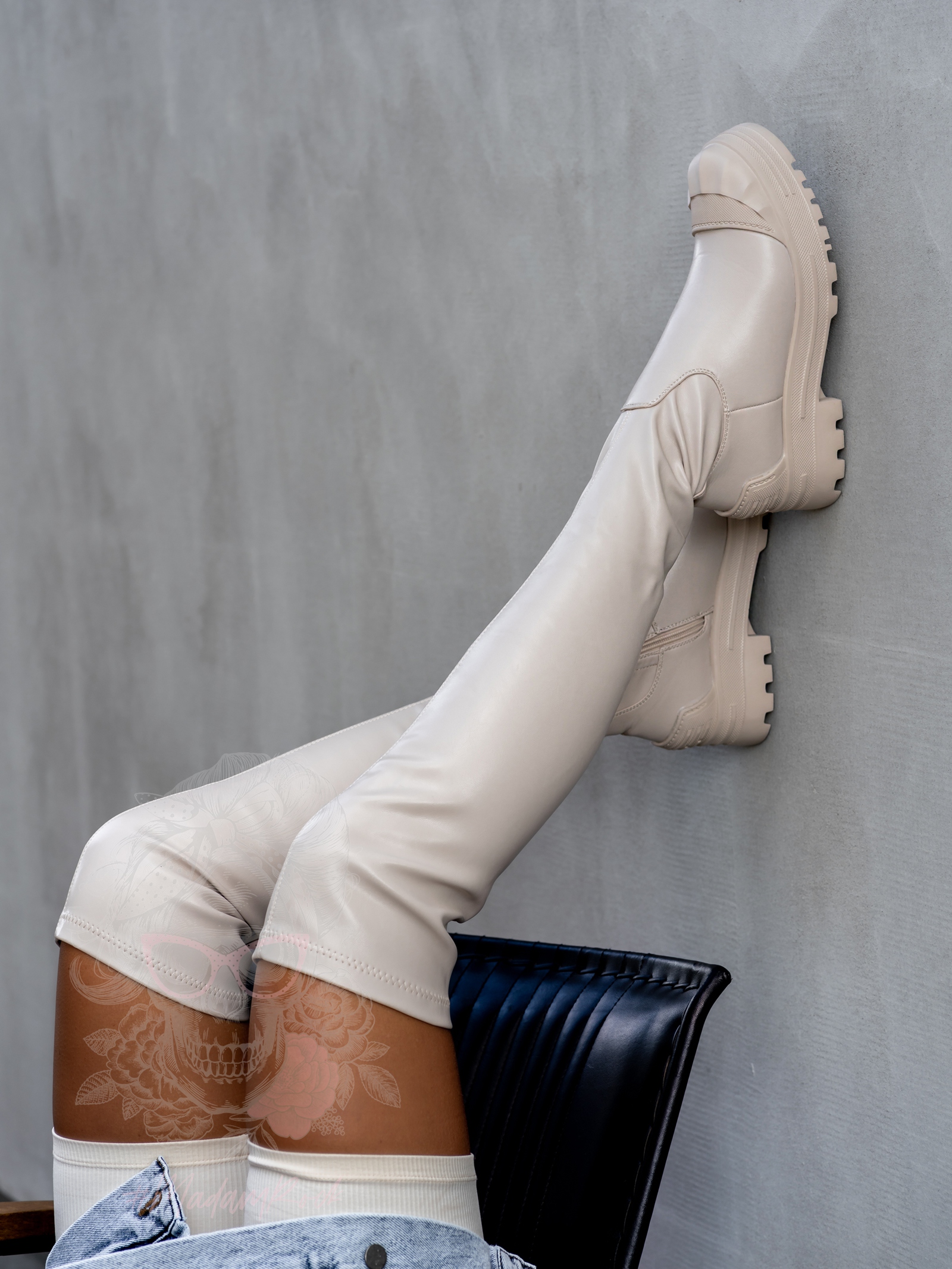 Kozaki za kolano Rock OverBig beżowe Kozaki za kolano Rock OverBig beżowe