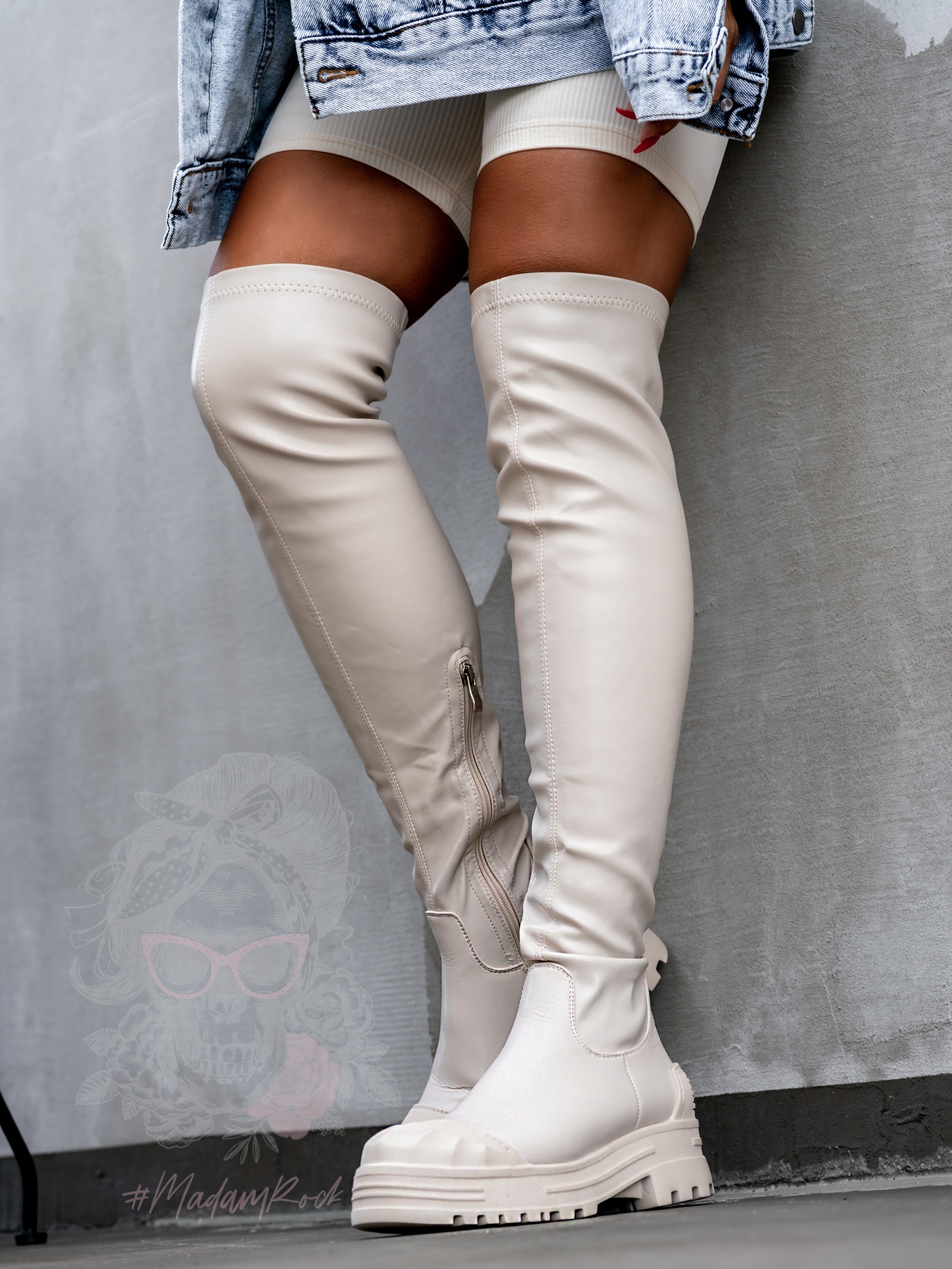 Kozaki za kolano Rock OverBig beżowe Kozaki za kolano Rock OverBig beżowe