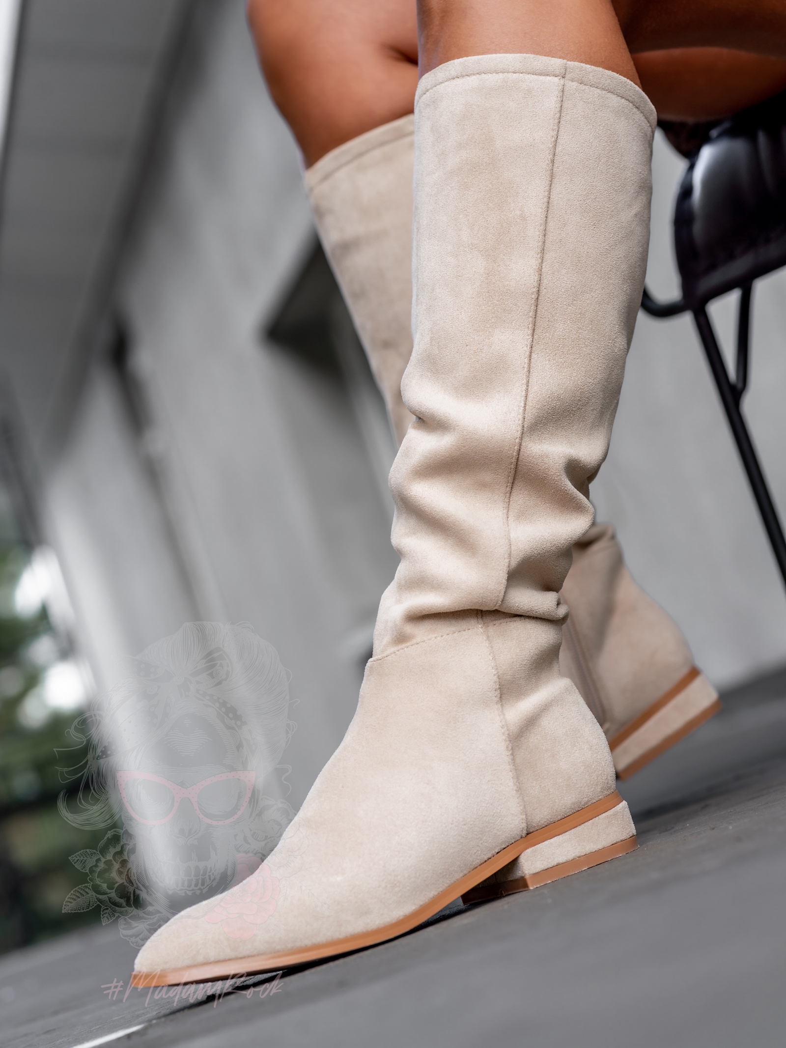 -wyprzedane-Kozaki sztyblety Gomes beżowe