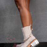 -WYPRZEDANE-Botki trapery Daily Rock j. beżowe