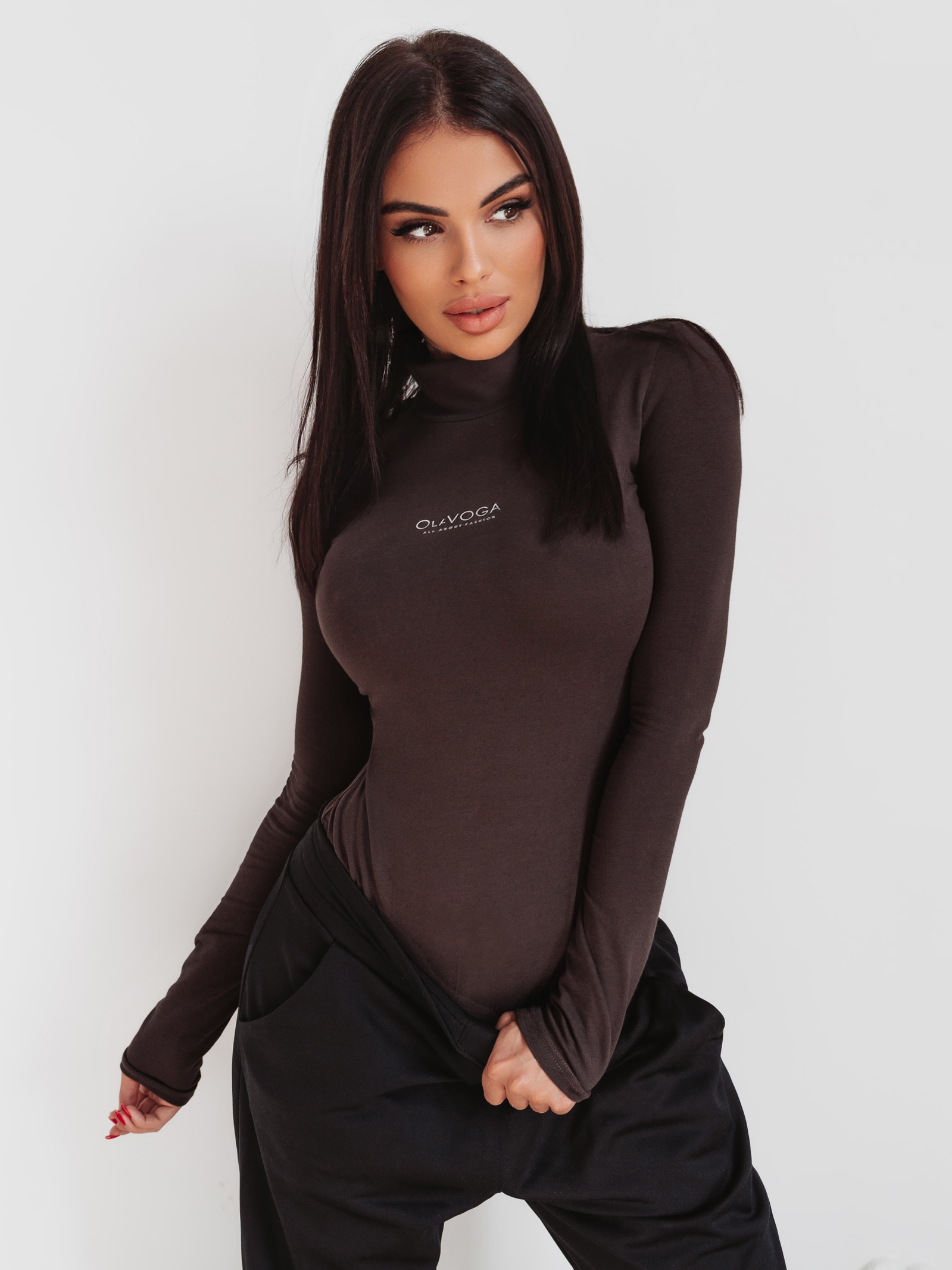 Body z półgolfem Nice Neck Ola Voga brąz Body z półgolfem Nice Neck Ola Voga brąz