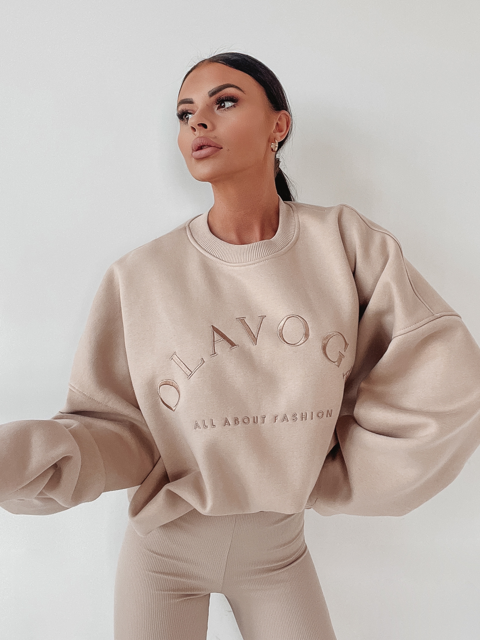 Bluza oversize Look At Me O'la Voga j.beżowa