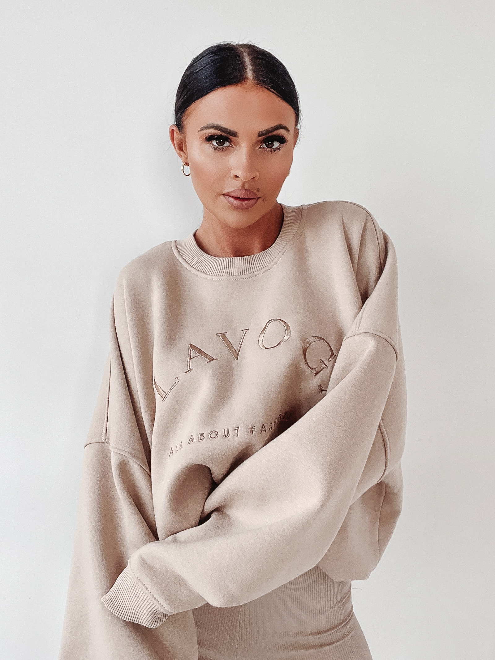 Bluza oversize Look At Me O'la Voga j.beżowa