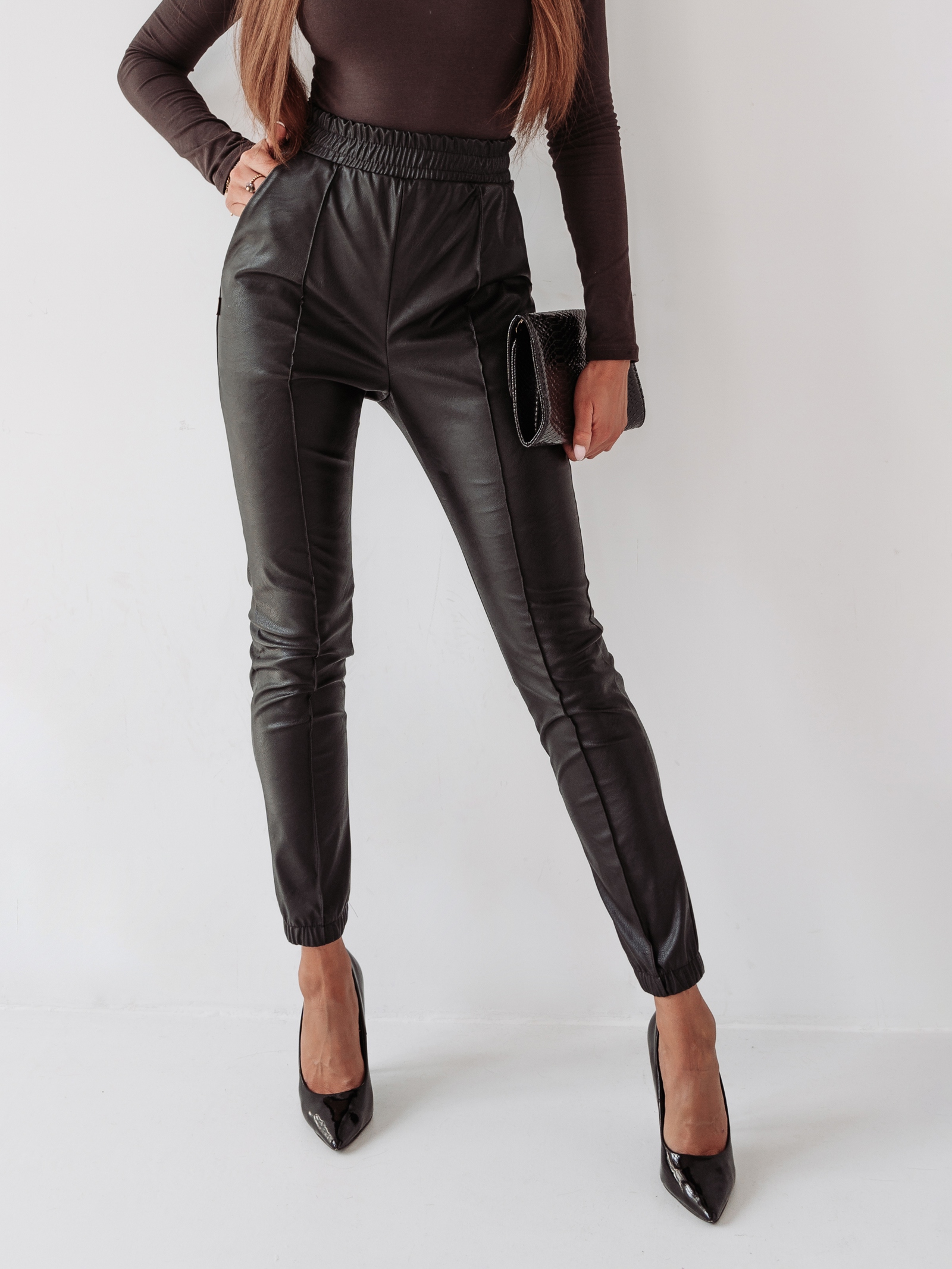 Spodnie skórzane Leather Lines Ola Voga czarne Spodnie skórzane Leather Lines Ola Voga czarne