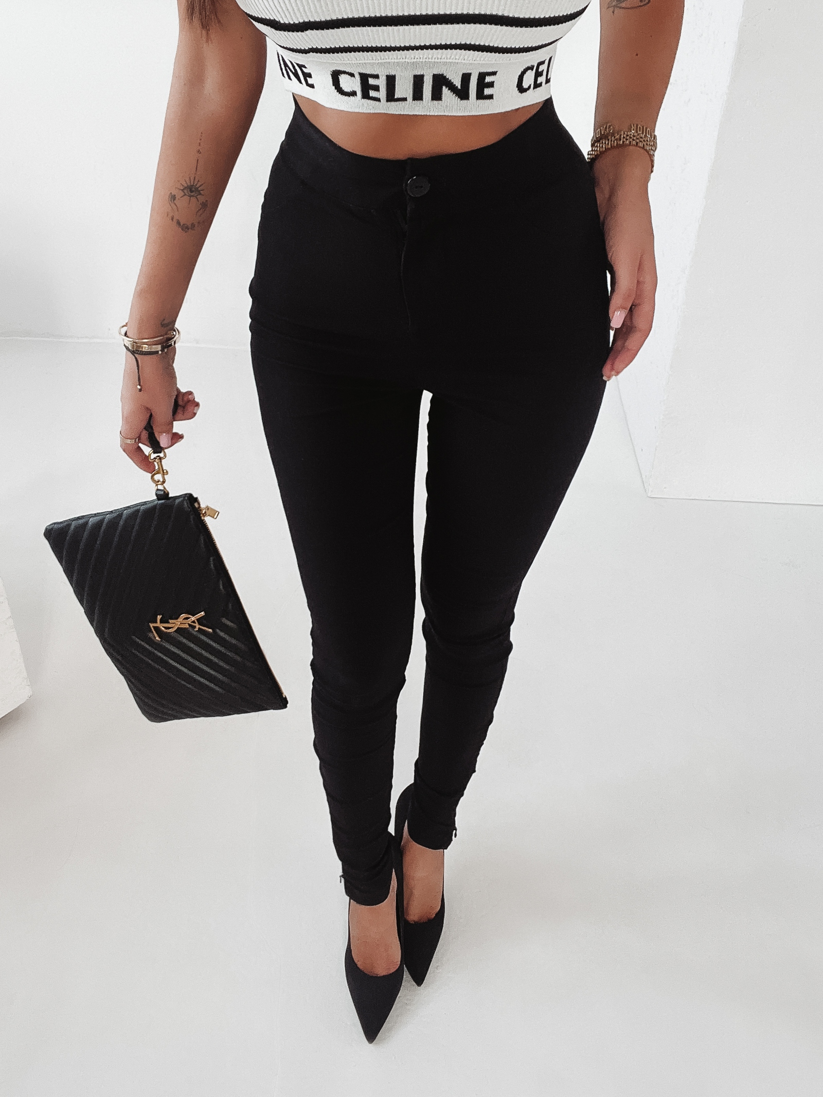 Spodnie z wysokim stanem Lota Ola Voga czarne