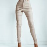 Spodnie z wysokim stanem Lota Ola Voga beżowe