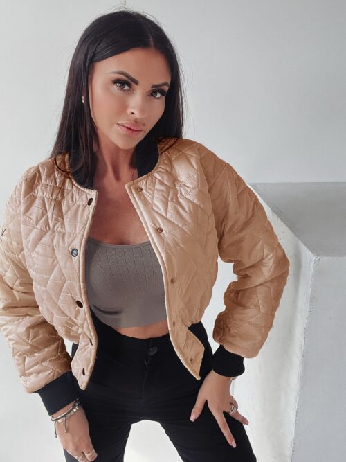 Kurtka bomberka pikowana Fancy Warm Ola Voga karmelowa