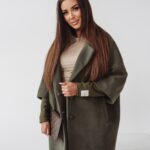 Płaszcz elegancki Autumn Vibes Ola Voga khaki