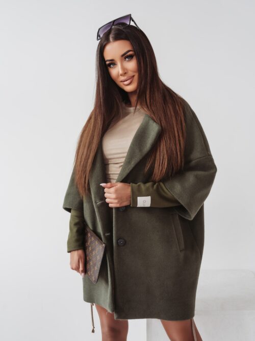 Płaszcz elegancki Autumn Vibes Ola Voga khaki