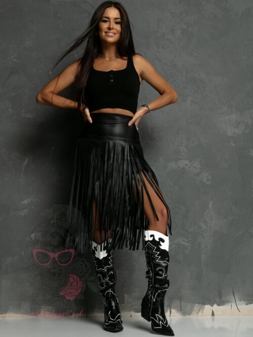 Top prążkowany Imati czarny