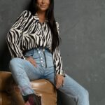 Koszula elegancka Costillas w zebrę