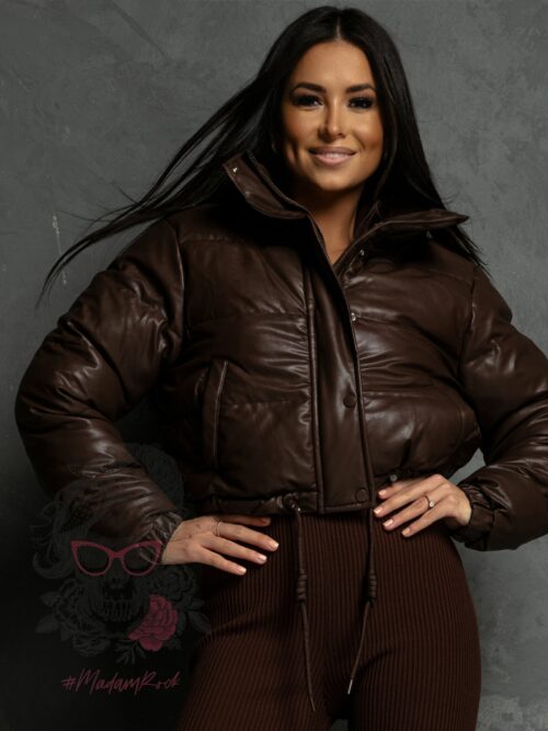 Kurtka bomberka skórzana Roksi II brązowa