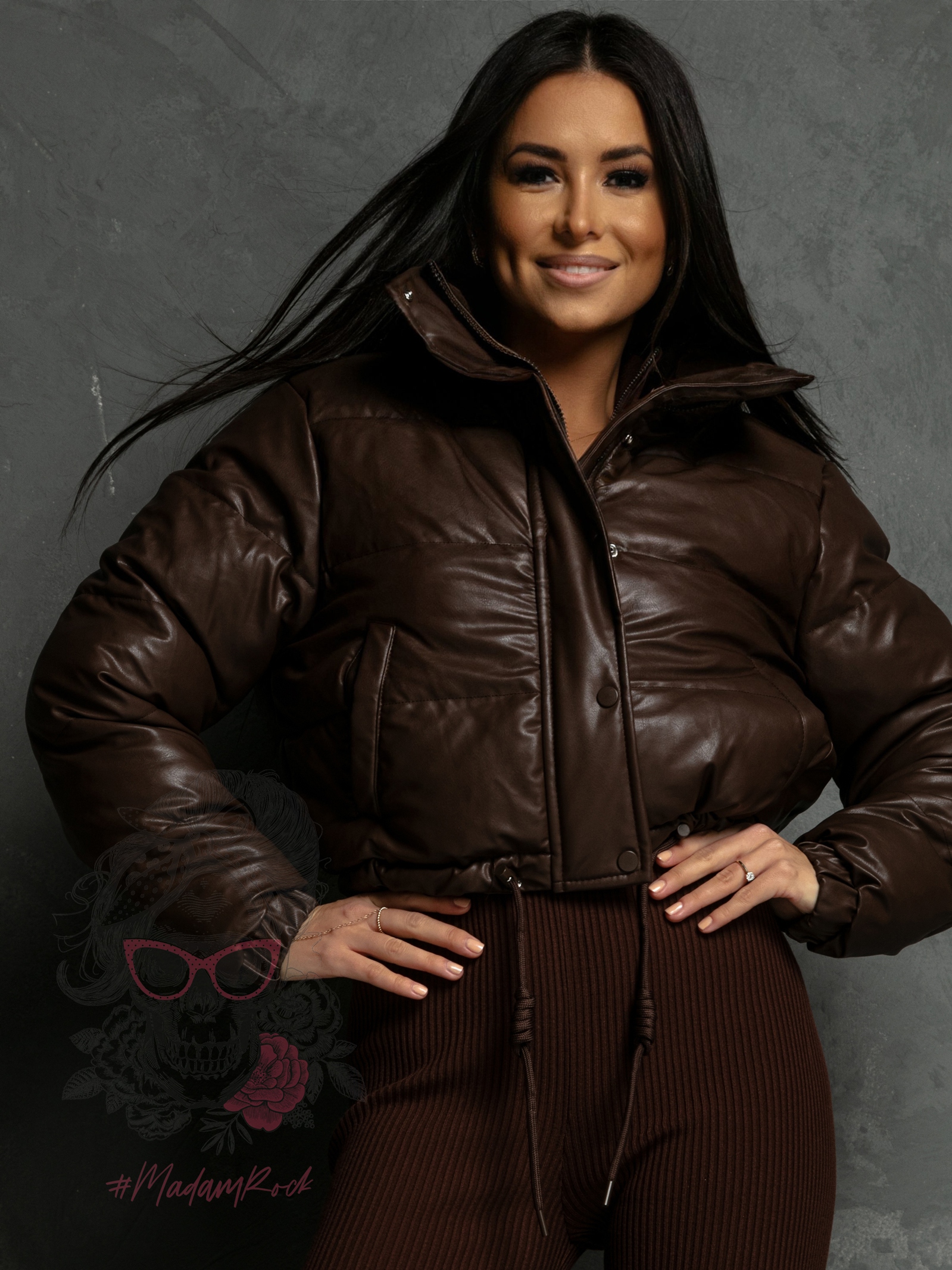 Kurtka bomberka skórzana Roksi II brązowa