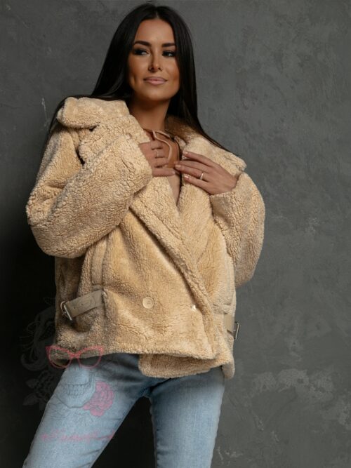 Kurtka kożuszek Madam Serios beżowy