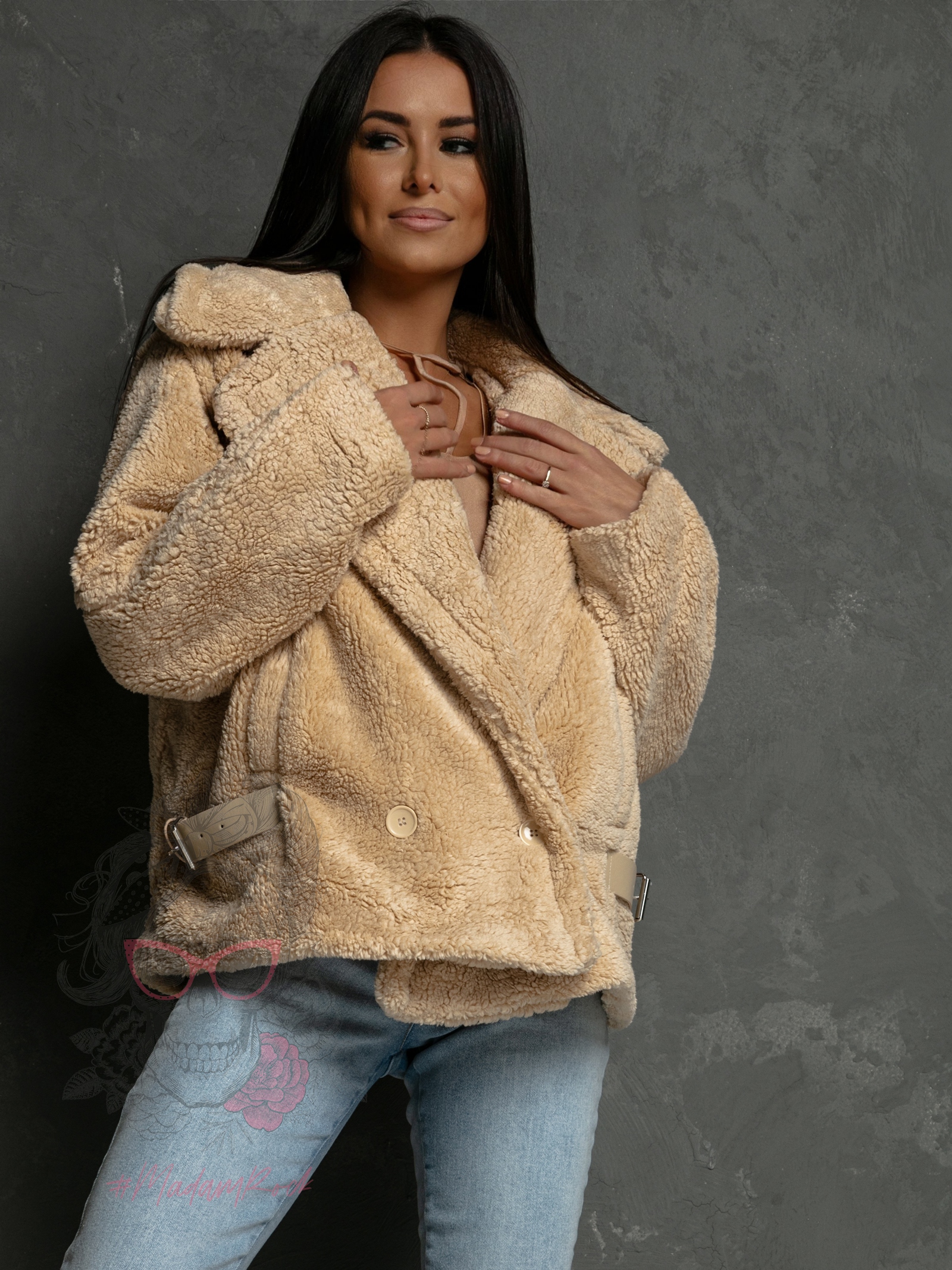 Kurtka kożuszek Madam Serios beżowy