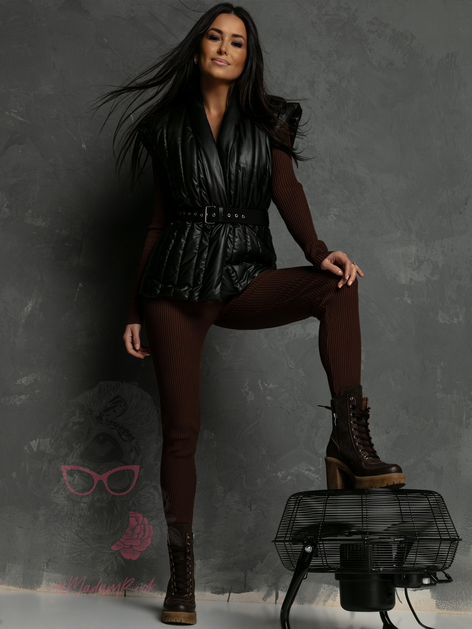 WYPRZEDANE- Kamizelka pikowana Street Mood czarna WYPRZEDANE- Kamizelka pikowana Street Mood czarna